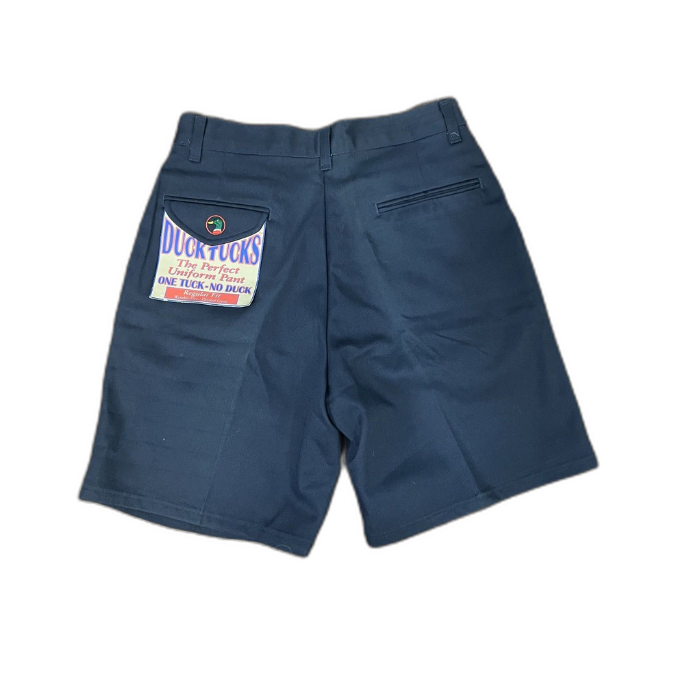 NWT Vintage Made in USA DuckHead Uniform Blue Pleated Shorts 16 Reg (28 x 7.5)